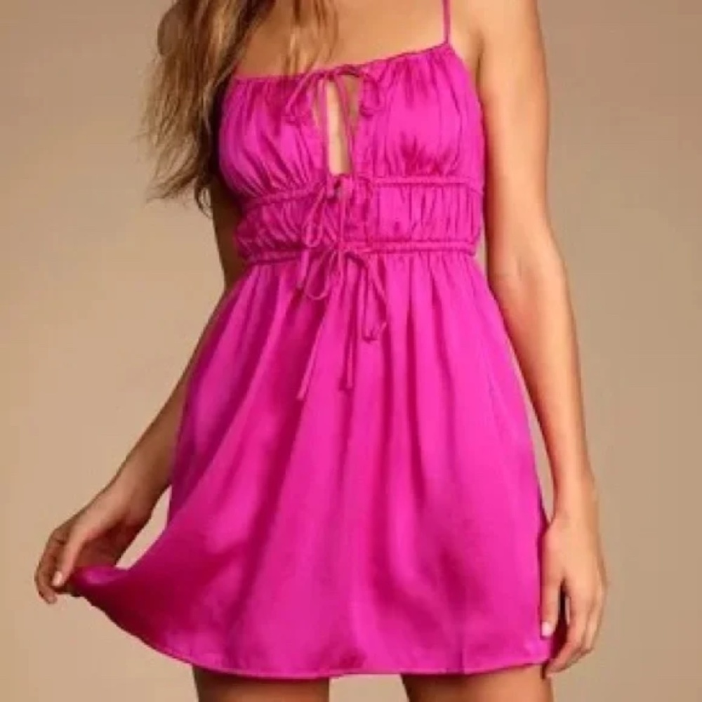 Free People Meant to Be Spaghetti Strap Satin Mini Dress / Nightgown